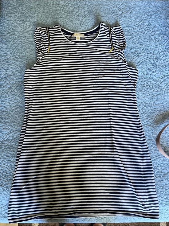Michael Kors Dresses & Skirts - Michael Kors Navy and White Striped Sleeveless Dress